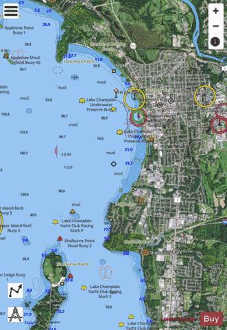 BURLINGTON HARBOR VERMONT Marine Chart - Nautical Charts App - Satellite