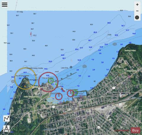 DUNKIRK HARBOR NEW YORK INSET Marine Chart - Nautical Charts App - Satellite