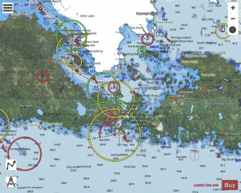 ST MARYS RIVER DETOUR PASSAGE TO MUNUSCONG LAKE Marine Chart - Nautical Charts App - Satellite