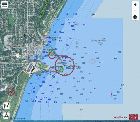 PORT WASHINGTON WISCONSIN Marine Chart - Nautical Charts App - Satellite