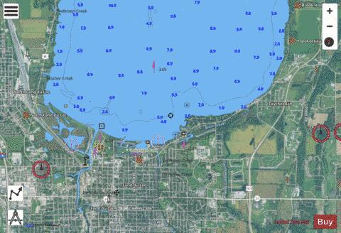 LAKE WINNEBAGO and FOX RIV PG 5 Marine Chart - Nautical Charts App - Satellite