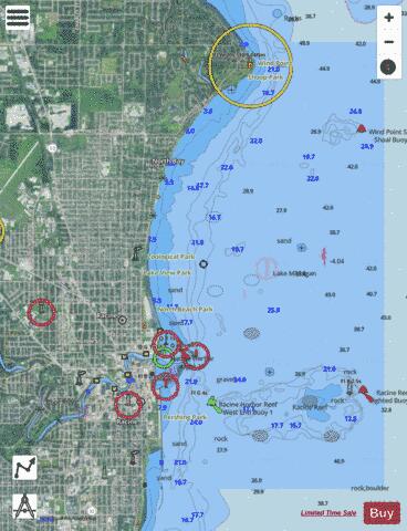 RACINE HARBOR WISCONSIN Marine Chart - Nautical Charts App - Satellite