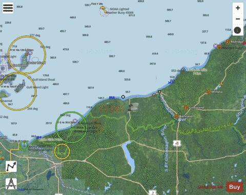 LAKE SUPERIOR REDRIDGE MICH TO SAXON HARBOR WIS Marine Chart - Nautical Charts App - Satellite