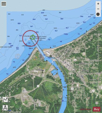 ONTONAGON HARBOR MICHIGAN Marine Chart - Nautical Charts App - Satellite