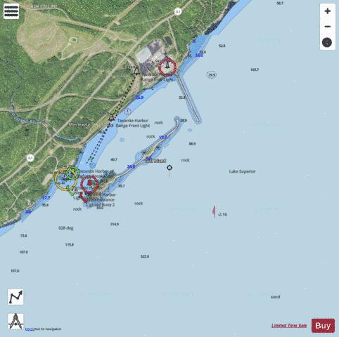 TACONITE HARBOR MINNESOTA Marine Chart - Nautical Charts App - Satellite