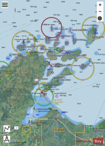 APOSTLE ISL INCL CHEQUAMEGON BAY Marine Chart - Nautical Charts App - Satellite