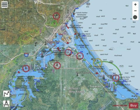 DULUTH-SUPERIOR HARBOR Marine Chart - Nautical Charts App - Satellite