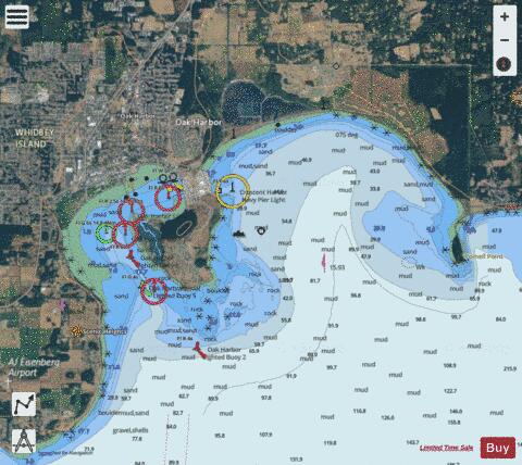 OAK AND CRESCENT HARBORS Marine Chart - Nautical Charts App - Satellite