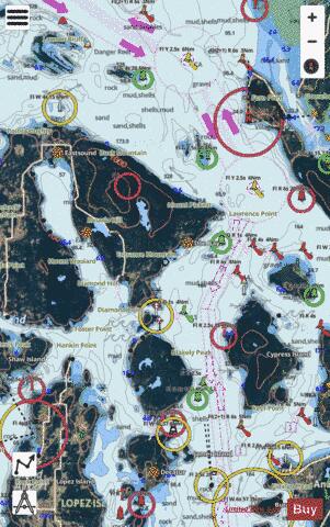 ROSARIO STRAIT NORTH PART Marine Chart - Nautical Charts App - Satellite