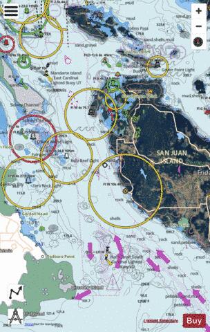 HARO STRAIT MIDDLE BANK TO STUART ISLAND Marine Chart - Nautical Charts App - Satellite