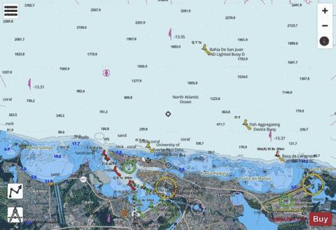 APPROACHES TO SAN JUAN HARBOR Marine Chart - Nautical Charts App - Satellite