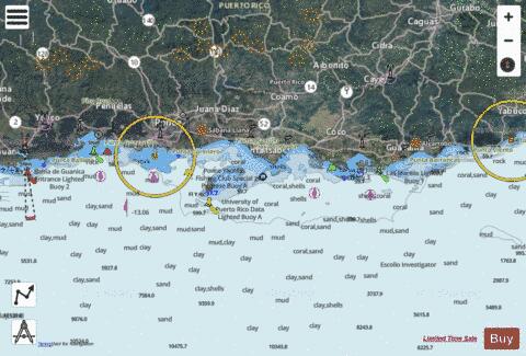 GUANICA LIGHT TO PUNTA TUNA LIGHT Marine Chart - Nautical Charts App - Satellite
