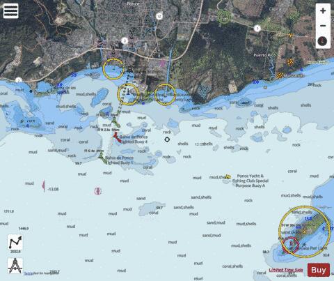 BAHIA DE PONCE AND APPROACHES Marine Chart - Nautical Charts App - Satellite