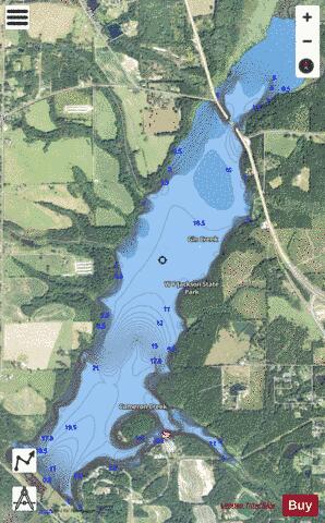 Lake Frank Jackson depth contour Map - i-Boating App - Satellite
