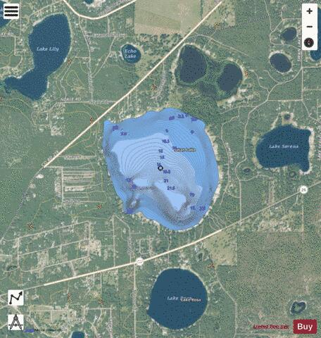 Swan Lake depth contour Map - i-Boating App - Satellite