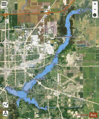 Lake Decatur depth contour Map - i-Boating App - Satellite