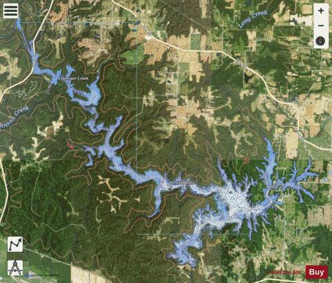 Kinkaid Lake depth contour Map - i-Boating App - Satellite