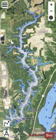 Duck Creek Cooling Pond depth contour Map - i-Boating App - Satellite
