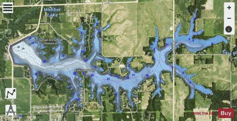 East Fork Lake depth contour Map - i-Boating App - Satellite