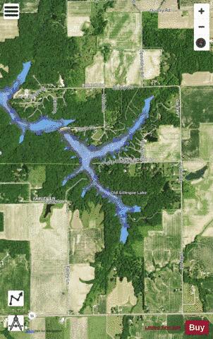 Gillespie Old City Lake depth contour Map - i-Boating App - Satellite