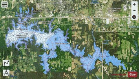 Lake Crab Orchard depth contour Map - i-Boating App - Satellite