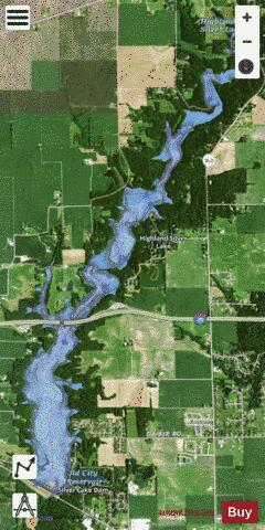 Lake Highland Silver depth contour Map - i-Boating App - Satellite