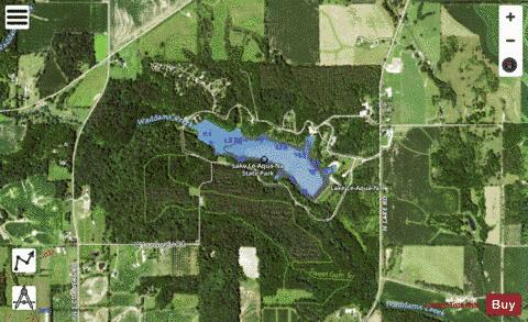 Lake Le Aqua Na depth contour Map - i-Boating App - Satellite