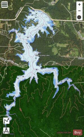 Little Grassy Lake depth contour Map - i-Boating App - Satellite