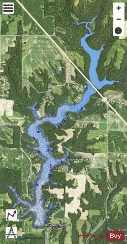 Schuy Rush Lake depth contour Map - i-Boating App - Satellite