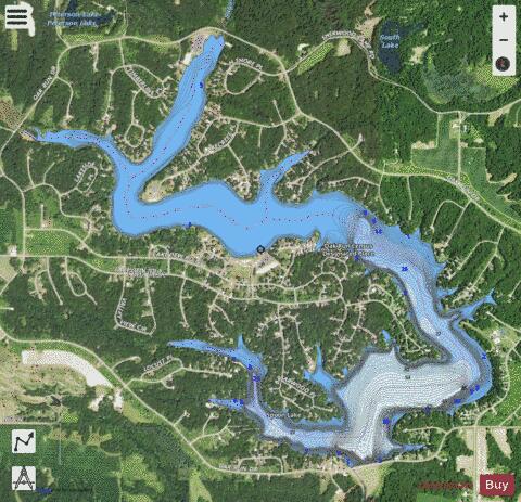Spoon Lake depth contour Map - i-Boating App - Satellite