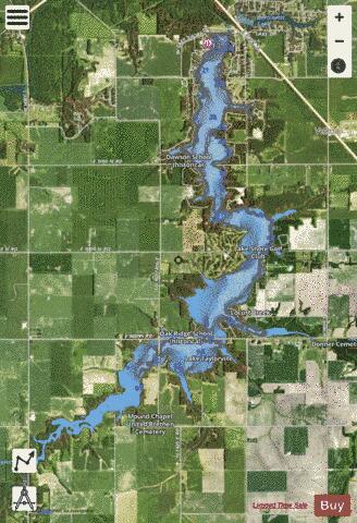 Taylorville Lake depth contour Map - i-Boating App - Satellite