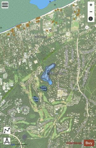 Blueberry Pond depth contour Map - i-Boating App - Satellite