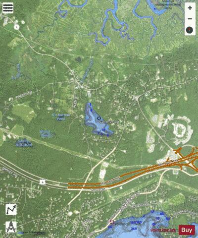 Garretts Pond depth contour Map - i-Boating App - Satellite