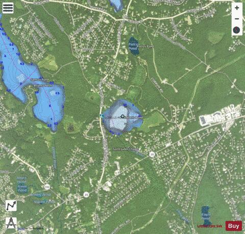 Lovells Pond depth contour Map - i-Boating App - Satellite