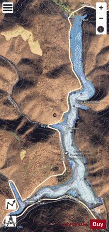 Savage River Reservoir depth contour Map - i-Boating App - Satellite