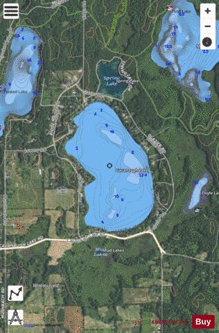 Cavanaugh Lake depth contour Map - i-Boating App - Satellite
