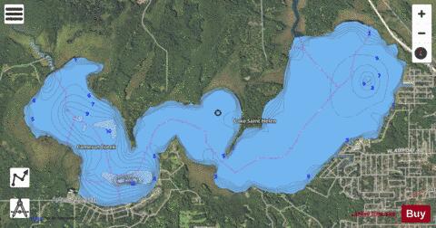 Lake Saint Helen depth contour Map - i-Boating App - Satellite
