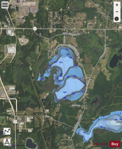 Ackerson Lake depth contour Map - i-Boating App - Satellite
