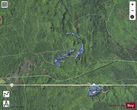 Addis Lakes + Headwaters Cole Creek depth contour Map - i-Boating App - Satellite