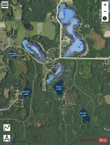Alice Lake depth contour Map - i-Boating App - Satellite