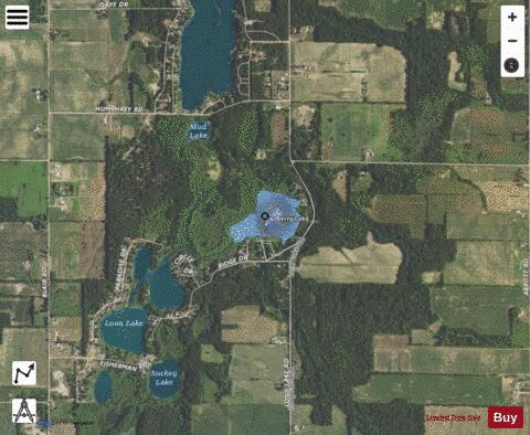 Berry Lake depth contour Map - i-Boating App - Satellite