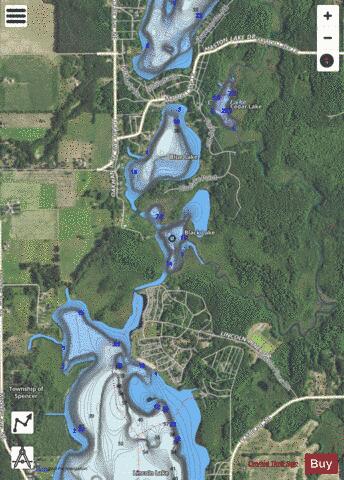 Little Lincoln & Frant Lakes depth contour Map - i-Boating App - Satellite