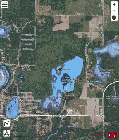 Black Lake ,Ogemaw depth contour Map - i-Boating App - Satellite