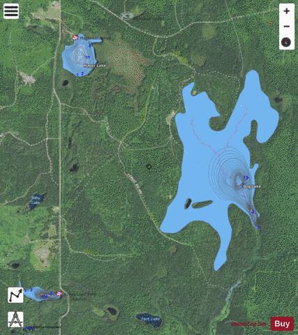 Bog + Hagar + Kunzie Lake depth contour Map - i-Boating App - Satellite