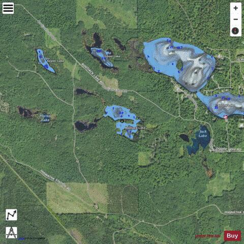 Boot Jack Lake ,Schoolcraft depth contour Map - i-Boating App - Satellite