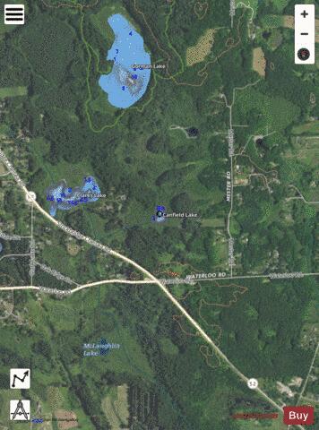 Canfield Lake ,Washtenaw depth contour Map - i-Boating App - Satellite