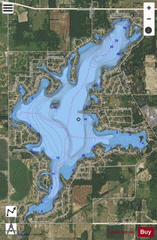 Columbia Lake depth contour Map - i-Boating App - Satellite
