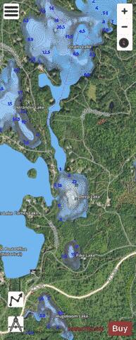 Deep Lake ,Schoolcraft depth contour Map - i-Boating App - Satellite