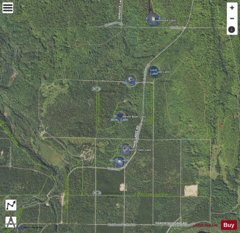 Devils Bowl Lake ,Otsego depth contour Map - i-Boating App - Satellite