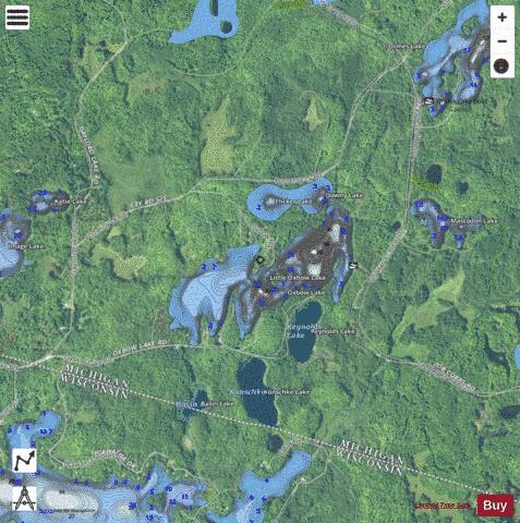 Little Oxbow Lake depth contour Map - i-Boating App - Satellite